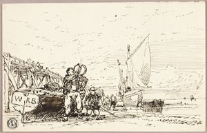 Havenscène door William Roxby Beverley