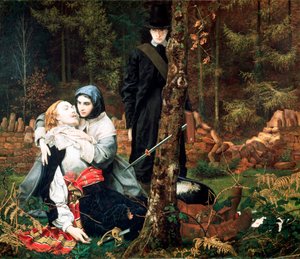 De Gewonde Ridder, 1855 door William Shakespeare Burton
