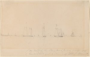 Aan Boord van de Stony Brook Packet door William Sidney Mount