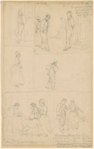 Studies van Figurengroepen door William Sidney Mount