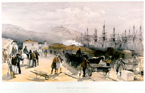 De spoorweg bij Balaklava, 1855-1856 door William Crimea Simpson