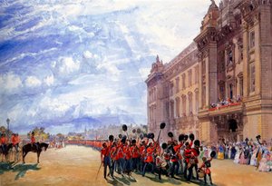 De terugkeer van de wacht uit de Krim, juli 1856 door William Simpson