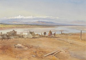 De rivier Chenab, Punjab door William Simpson