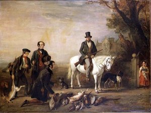 Het einde van de dag: William Scrope op een witte pony door William Simson