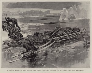 Een Ernstig Ongeluk op de Reis, de Slee breekt door het IJs bij Kaap Cecil Harmsworth door William Small