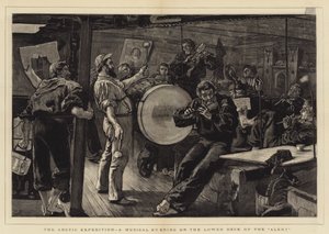 De Arctische Expeditie, een Muzikale Avond op het Benedendek van de Alert door William Small