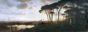 Kasteel van Ostia gezien vanuit het dennenbos van Castel Fusano, 1881