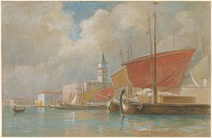 Schepen Langs de Molo in Venetië