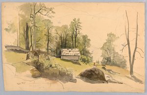 Studie voor landschap, Hasliberg, Zwitserland door William Stanley Haseltine