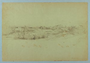 Studie van Landschap, Ostia, Italië door William Stanley Haseltine