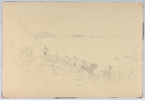 Studie van zeegezicht. Porcupine Islands, Bar Harbor, ME