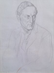 Portret van Sir Henry John Newbolt (1862-1938) dichter door William Strang