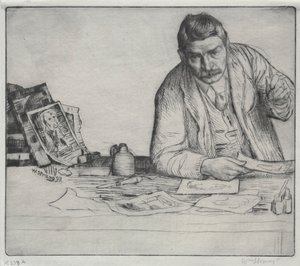 Zelfportret - De Etsenmaker, 1897 door William Strang