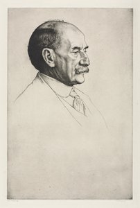Thomas Hardy, naar rechts kijkend, 1910 door William Strang