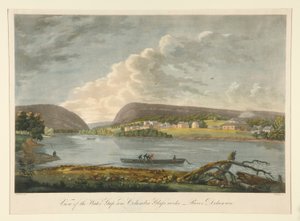 Uitzicht op de Water Gap en Columbia Glass Workshop door William Strickland