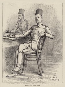 De Sirdar, Sir H H Kitchener, en zijn ADC, Bimbashi J K Watson door William T. Maud