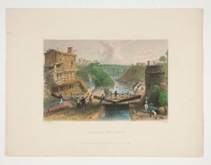 Lockport, Erie Canal, illustratie voor Nathaniel Parker Willis door William Tombleson
