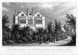 Residentie van generaal Sir Herbert Taylor, Baronet, Regents Park, Londen, 1827