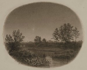 Rivierlandschap met avondster door William Trost Richards