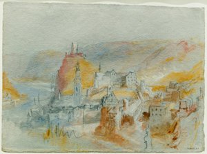 Cochem gezien vanaf boven het Endertal door Joseph Mallord William Turner