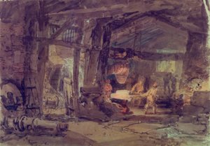 Het Interieur van een IJzergieterij door Joseph Mallord William Turner