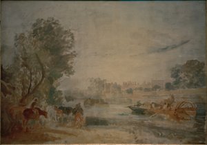 Hampton Court, vanaf de Theems door Joseph Mallord William Turner