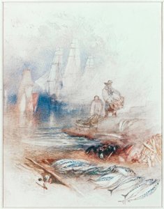 Makreel op het strand door Joseph Mallord William Turner