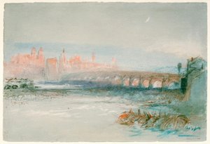 Regensburg gezien vanaf de overkant van de Donau door Joseph Mallord William Turner