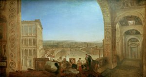 Rome, vanaf het Vaticaan. Raffaelle vergezeld door La Fornari door Joseph Mallord William Turner