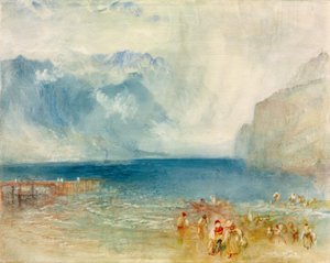 De eerste stoomboot op het meer van Luzern door Joseph Mallord William Turner