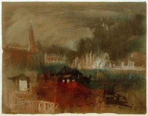 Venetië: Vuurwerk op de Molo door Joseph Mallord William Turner