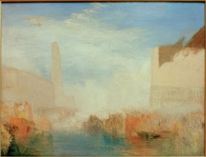 Venetië: De Piazetta met de ceremonie van de Doge die trouwt door Joseph Mallord William Turner