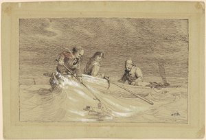 Studie voor "Shad Fishing" door William Tylee Ranney