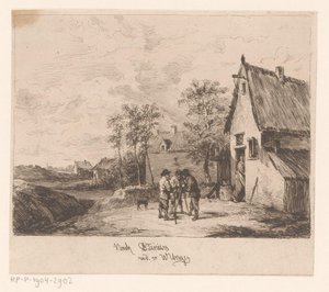 Drie mannen voor een herberg door William Unger