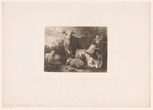 Herder en herderin met vee door William Unger