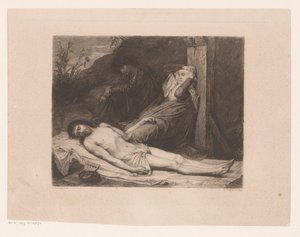 Maria en Johannes de Doper treurend bij het lichaam van Christus door William Unger