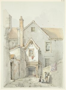 Oud huis dat vroeger bij de kathedraal van Bristol stond door William W. Wheatley
