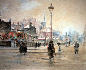 Londen in de Winter door William Walcot