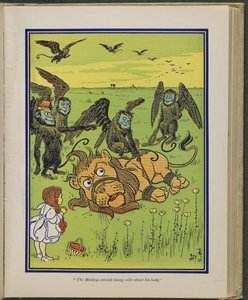 He Monkeys wound many coils around his body", illustratie uit "The wonderful Wizard of Oz" door Lyman Frank Baum