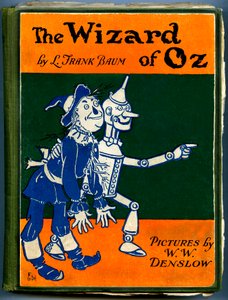 De Wonderbaarlijke Tovenaar van Oz - De Tovenaar van Oz: omslag van een oude editie (tussen 1905 en 1920) geïllustreerd door Denslow, William Wallace (1856-1915) van Frank Baum