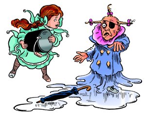 De Wonderbaarlijke Tovenaar van Oz - De Tovenaar van Oz: tekening door Denslow, William Wallace voor de eerste editie van Frank Baum