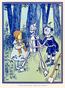 "Dit is een grote troost," zei de Blikken Man." uit "De Wonderbaarlijke Tovenaar van Oz" door L. Frank Baum
