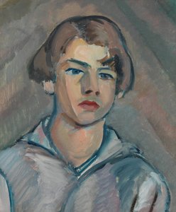 Portret van een jonge man met lang haar