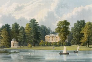 Hampton House, gegraveerd door Richard Gilson Reeve, gepubliceerd 1828 door William Westall