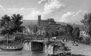 Hythe vanaf de Kanaalbrug, gegraveerd door E. Finden, 1829 door William Westall