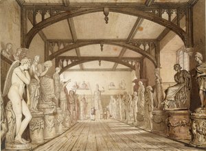 De beeldengalerij in de Examination Schools, Oxford, 1813 door William Westall