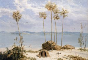 Uitzicht op de Edward Pellew-groep eilanden, in de Golf van Carpenteria (Australië), Noordelijke Gebieden, december 1802, tijdens de expeditie van Matthew Flinders (1774-1814) op de Investigator tussen 1801 en 1803, met als doel het in kaart brengen van de door William Westall