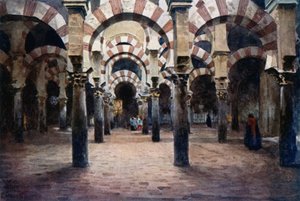 Cordoba, interieur van de Mesquita door William Wiehe Collins