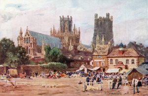 Ely, de markt door William Wiehe Collins