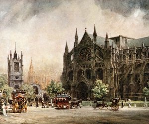 Londen, Westminster Abbey. Het Noord Transept door William Wiehe Collins